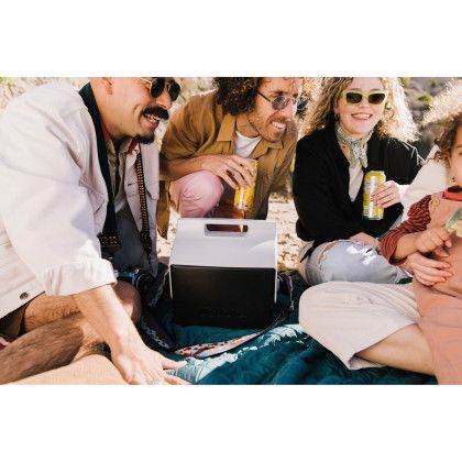 Custom Igloo Playmate Pal 7 Qt Cooler - White-Black - In Use