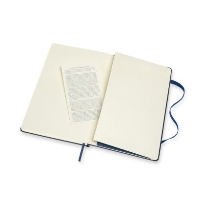Custom Moleskine Hard Cover Large Double Layout Notebook - Sapphire Blue -Interior Pocket