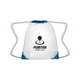 Custom Clear EVA Drawstring Backpack - Clear with Royal