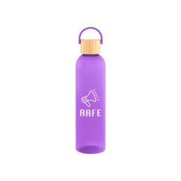 Custom 32 Oz. Jeffrey RPET Bottle With Bamboo Lid And Easy Carry Handle - Translucent Purple
