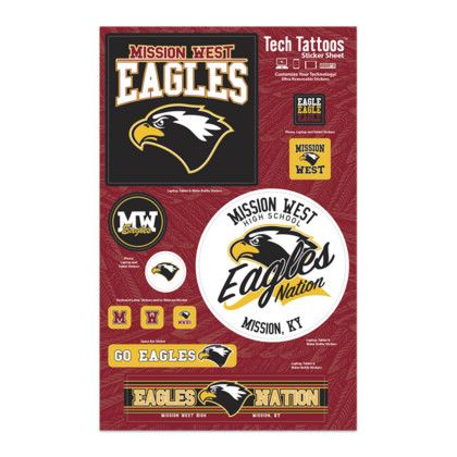 Custom Tech Tattoo 11 Stock Shapes 7" x 11" Sheet White Vinyl 