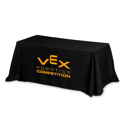 Custom Table Cover Throw-8 Foot-Four Sided - Black
