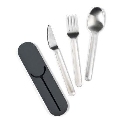 Custom W&P Porter No Waste Lunch Set - Charcoal - Utensils