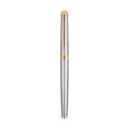 Custom Waterman Hemisphere Rollerball - Stainless Steel - Gold Trim - Vertical