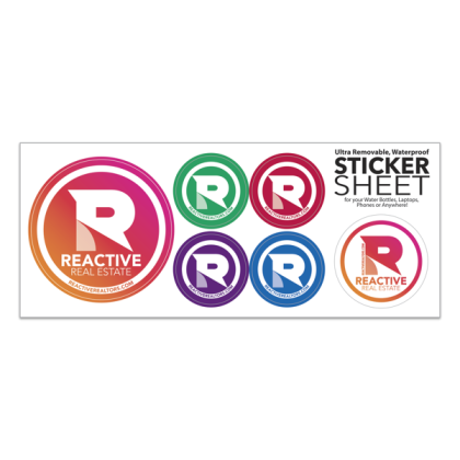 Custom Sticker Sheet Small 3 3/4" x 9" White Vinyl - Layout-S2