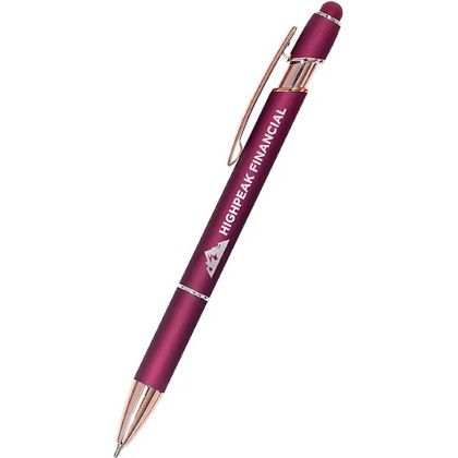 Custom Ultima Rose Gold Accent Stylus Pen - Burgundy