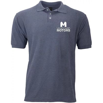 Custom M&O Men's Soft Touch Polo Screened - Heather Navy Custom M&O Men's Soft Touch Polo Screened - Heather Navy