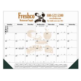 Custom 12 Month Desk Calendar 22" x 17" 1 Imprint Area Black Calendar Color