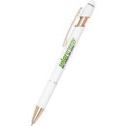 Custom Full Color Ultima Rose Gold Stylus Pen - White