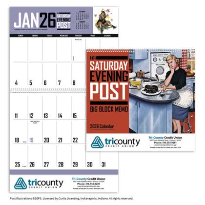 Premium Appointment Calendar - The Saturday Evening Post with Big Block Memo