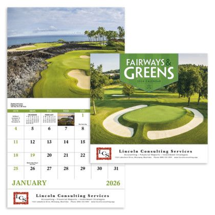 Custom Fairways and Greens Themed Hanging Calendar