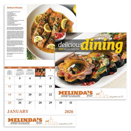 Hanging Wall Calendar Delicious Dining Imprinted