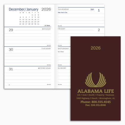 Leatherette Weekly Pocket Planner With Imprint