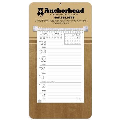 Promotional Easel Desk Calendar with Seasonal Cover Butcher Block