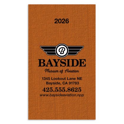 Custom Monthly Planner with Bold Color Cover and Imprint - Orange