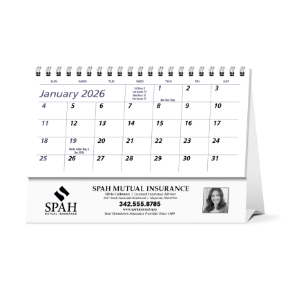 Tent Mounted Premium Calendar | Branded Desk Calendars with Logos - Month