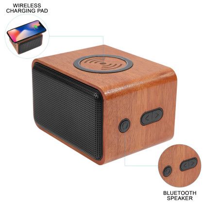 Wooden Wireless Bluetooth Speaker with Phone Charger