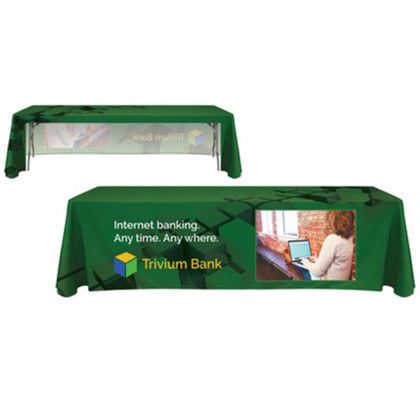 Custom 8' Customized Open Back Throw Style Table Cover