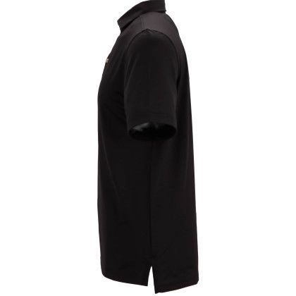 Custom Men's STITCH Solid Short Sleeve Pique Polo - Black - Side Custom Men's STITCH Solid Short Sleeve Pique Polo - Black - Side