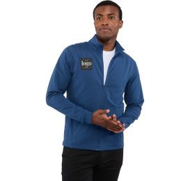 Custom Men's LYON Eco Stretch Knit Full Zip Lightweight Jacket - River Blue