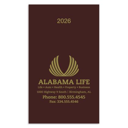 Leatherette Weekly Pocket Planner With Imprint Burgundy