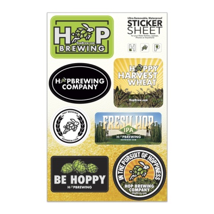 Custom Select Your Sticker Sheet Large 7" x 11" White Vinyl - Layout-S3