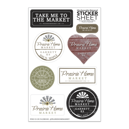 Custom Select Your Sticker Sheet Large 7" x 11" White Vinyl - Layout-S4