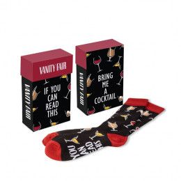 Custom ACE Cocktail Themed Socks in Flip Top Box