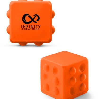 Custom Push Pop Bubble Cube Fidget Sensory Toy - Orange