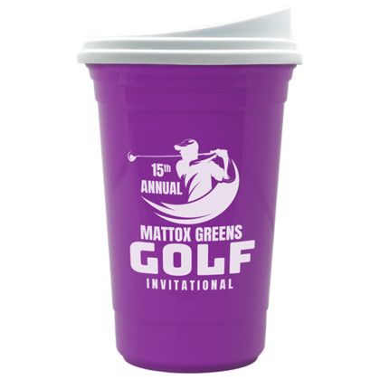 The Custom Varsity Tumbler - 16 oz. Double Wall with White Slide Lid - Violet