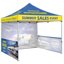 Custom 10' Heavy Duty Tent with One Full Wall & Two Half Walls