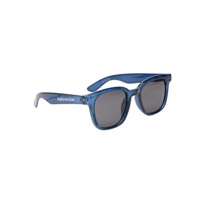 Custom Zander Recycled Frame Sunglasses - Translucent Navy with Smoke