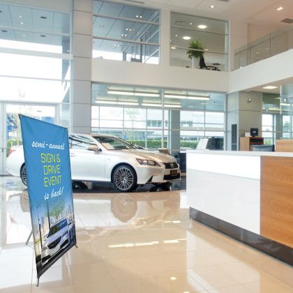 Custom 60" X 31" X-Banner Kit - In Use