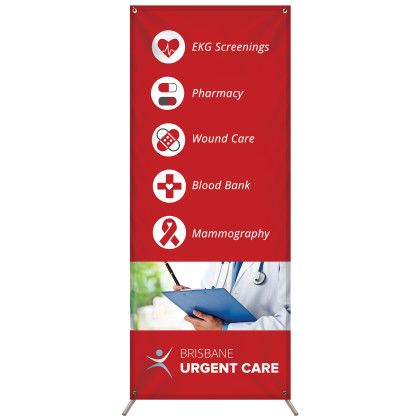 Custom 74" x 30.5" X-Banner Kit - Front