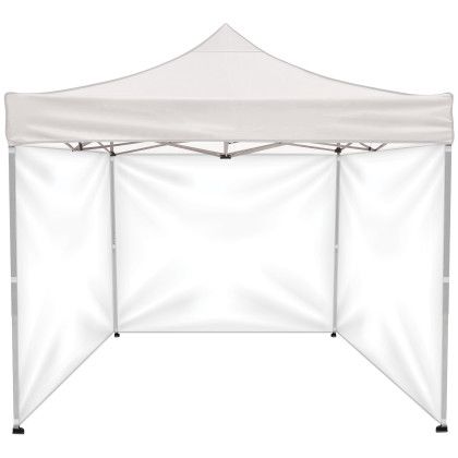 Custom 10' Square Tent With Three Full Double Sided Walls - Blank