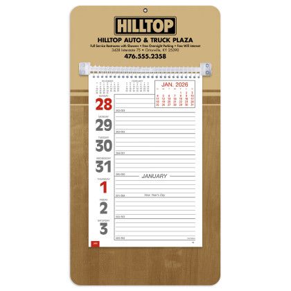 Weekly Appointment Calendar with Imprint- Butcher block