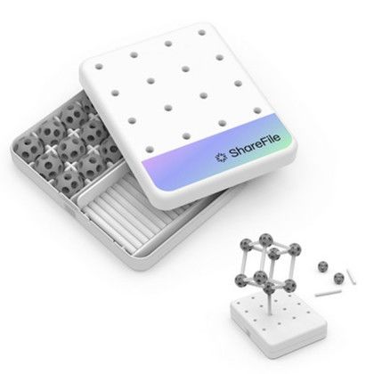 Custom Powerstick Molecule Desktop Sculpture Set - In Use