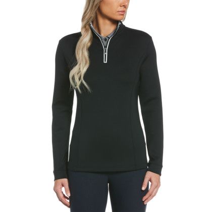 Custom Ladies' Clubhouse Mock Pullover - Caviar Black