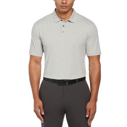 Custom Men's Double Knit Polo - White Gray Heather