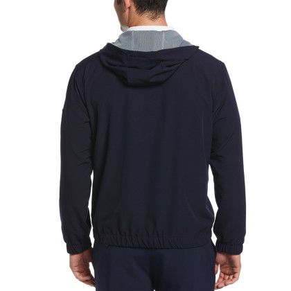 Custom Full Zip Hooded Wind Jacket - Peacoat Navy - Back