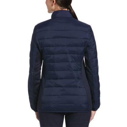 Custom Women's Puffer Jacket - Peacoat Navy - Back Custom Women's Puffer Jacket - Peacoat Navy - Back