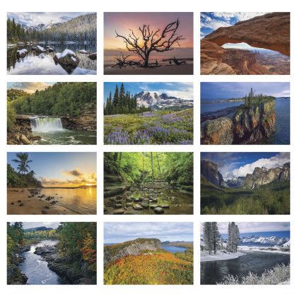 Custom Scenic America Executive-White Ad Calendar - Months
