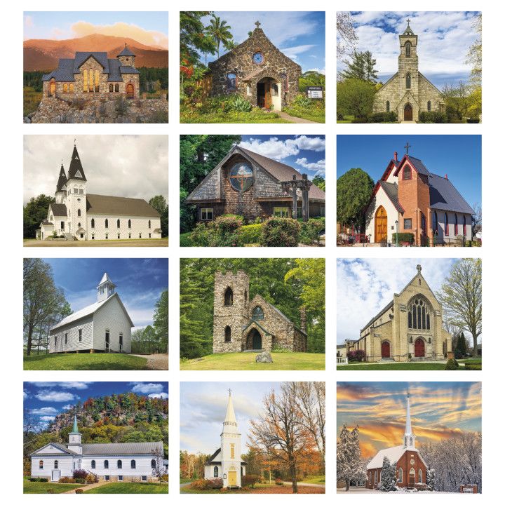 Custom Scenic Churches Spiral Calendar
