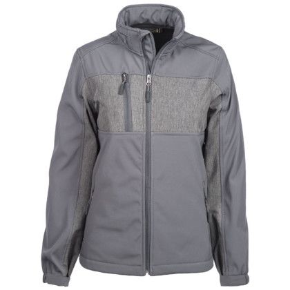 Custom Women's Zephyr Softshell Jacket w/Heather Accents - Graphite/Heather