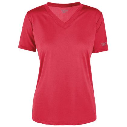 Custom Women's Reebok Cycle Performance Tee Shirt - Red Custom Women's Reebok Cycle Performance Tee Shirt - Red