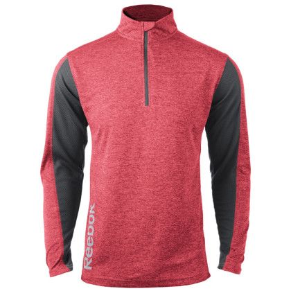 Custom Men's Reebok 1/4 Zip Crossover Heather Pullover Shirt - Heather Red Custom Men's Reebok 1/4 Zip Crossover Heather Pullover Shirt - Heather Red