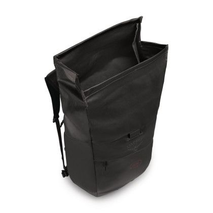 Custom Osprey Transporter Roll Top - Black - Top Open Custom Osprey Transporter Roll Top - Black - Top Open
