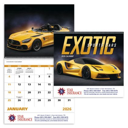 Custom Exotic Sports Cars - Spiral Calendar