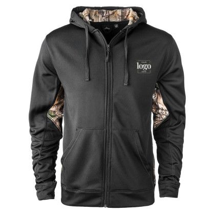 Custom Decoy Fleece Fullzip Hoodie with Camo Accent - Front