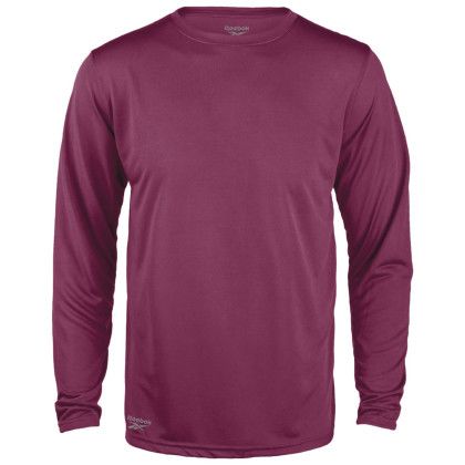 Custom Reebok Pacer Long Sleeve Performance Tee Shirt - Maroon
